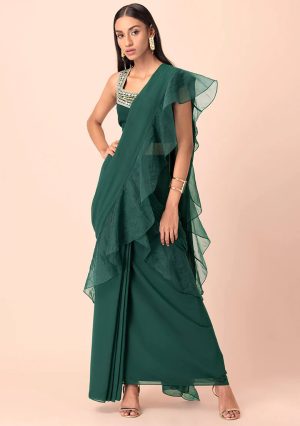 Sea Foam Saree